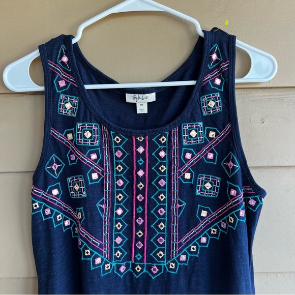 Style & Co. Sleeveless Boho Dress - Size MP - Summer Casual Ruffle - Picture 3 of 6